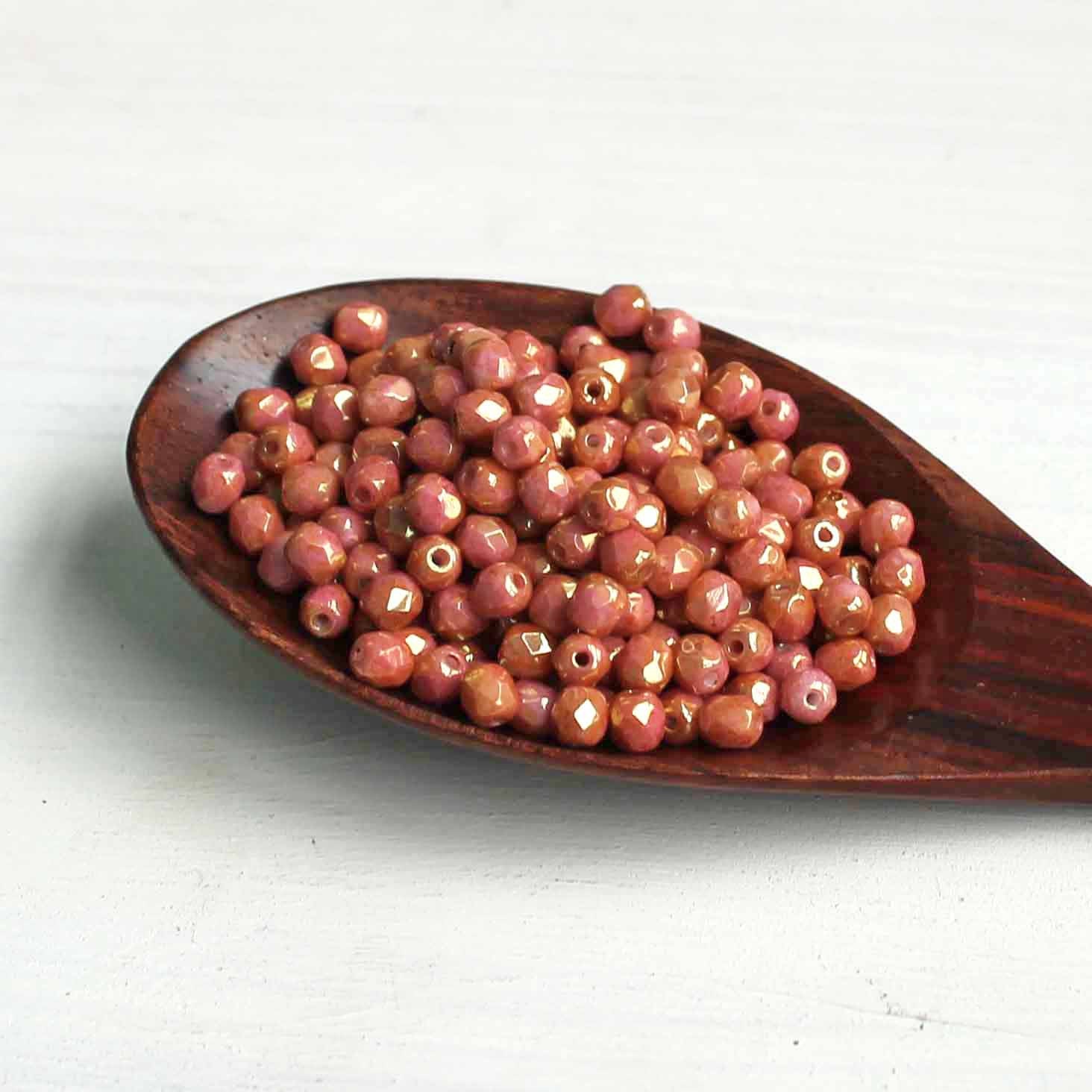 25 Faceted Czech Glass Beads - 4mm - Fire Polished - Choose Your Color!