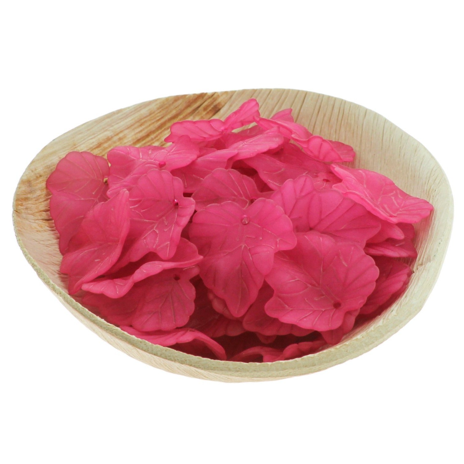 25 Leaf Acrylic Charms 2 Sided - Frosted - Choose Your Color!