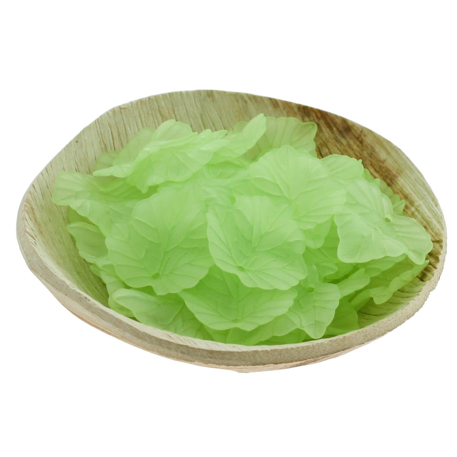 25 Leaf Acrylic Charms 2 Sided - Frosted - Choose Your Color!