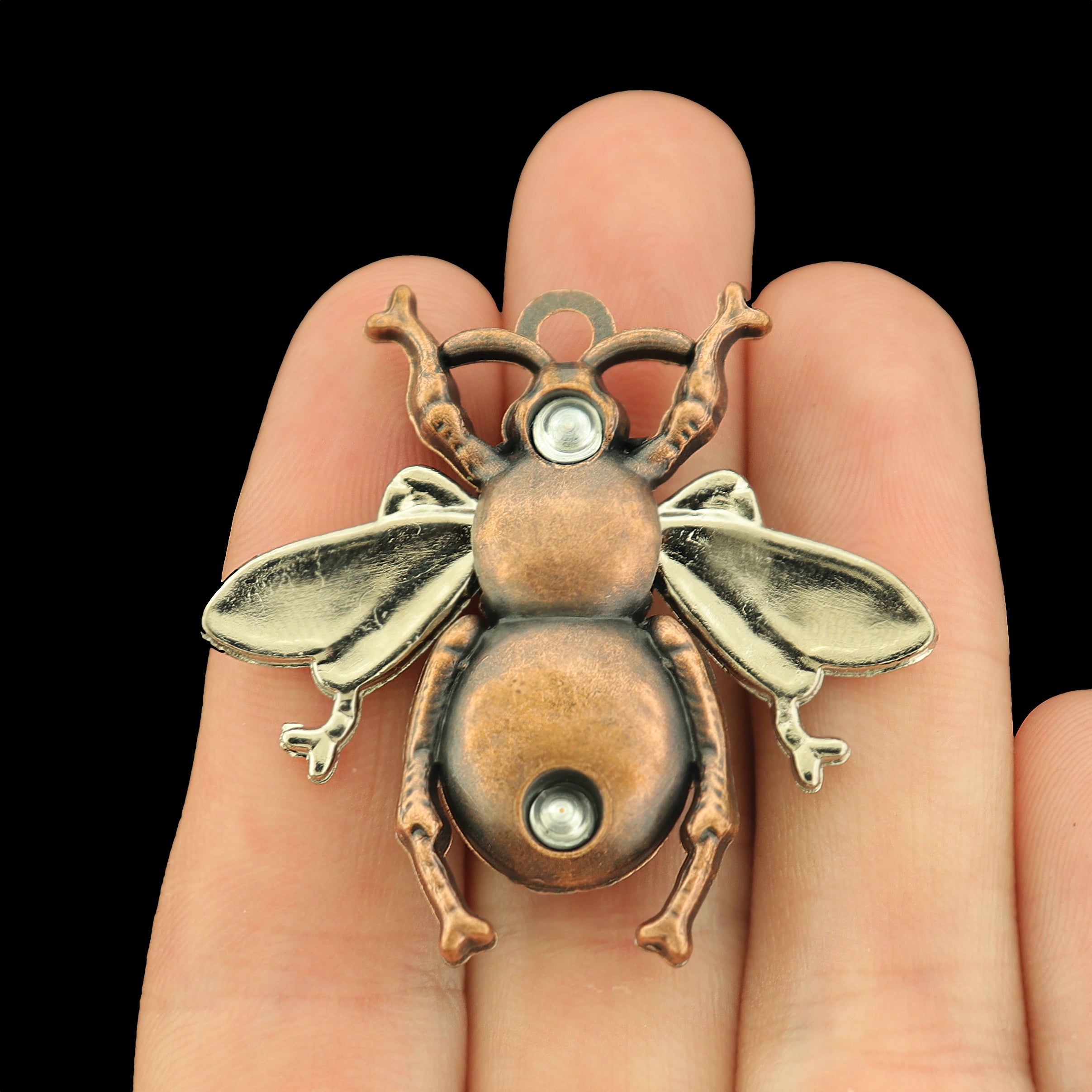 4 Bee Antique Copper Tone Charms - BC1319