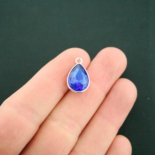 4 Birthstone Antique Silver Tone Charms - Choose Your Month