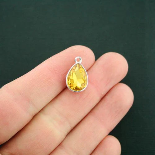 4 Birthstone Antique Silver Tone Charms - Choose Your Month