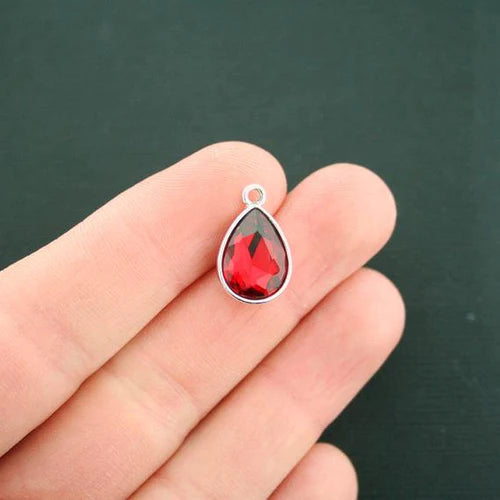 4 Birthstone Antique Silver Tone Charms - Choose Your Month