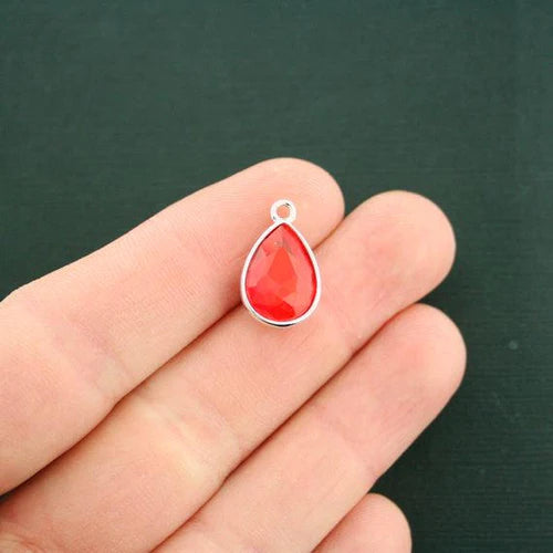 4 Birthstone Antique Silver Tone Charms - Choose Your Month