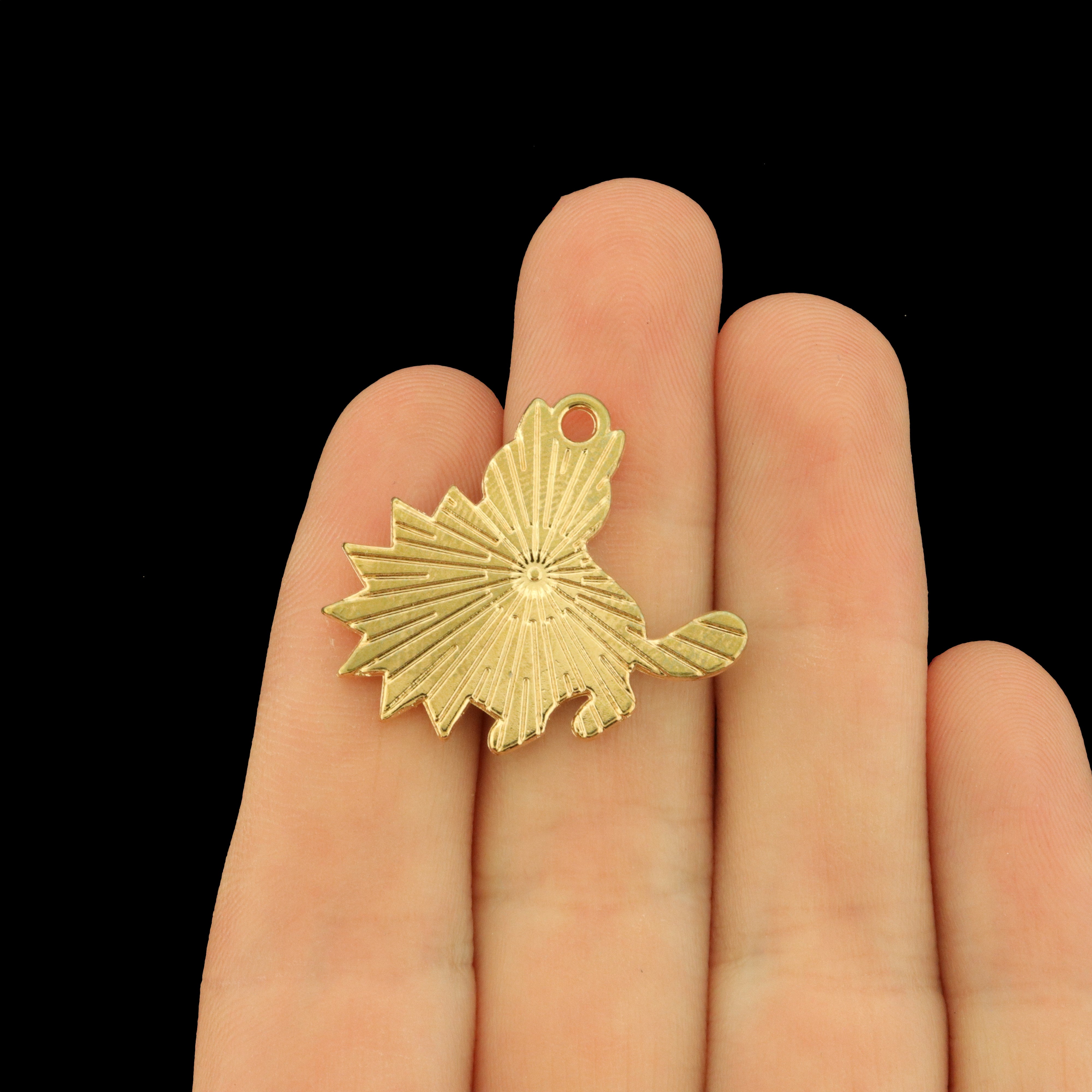 4 Black Cat Climbing on Sun Gold Tone Enamel Charms - E139