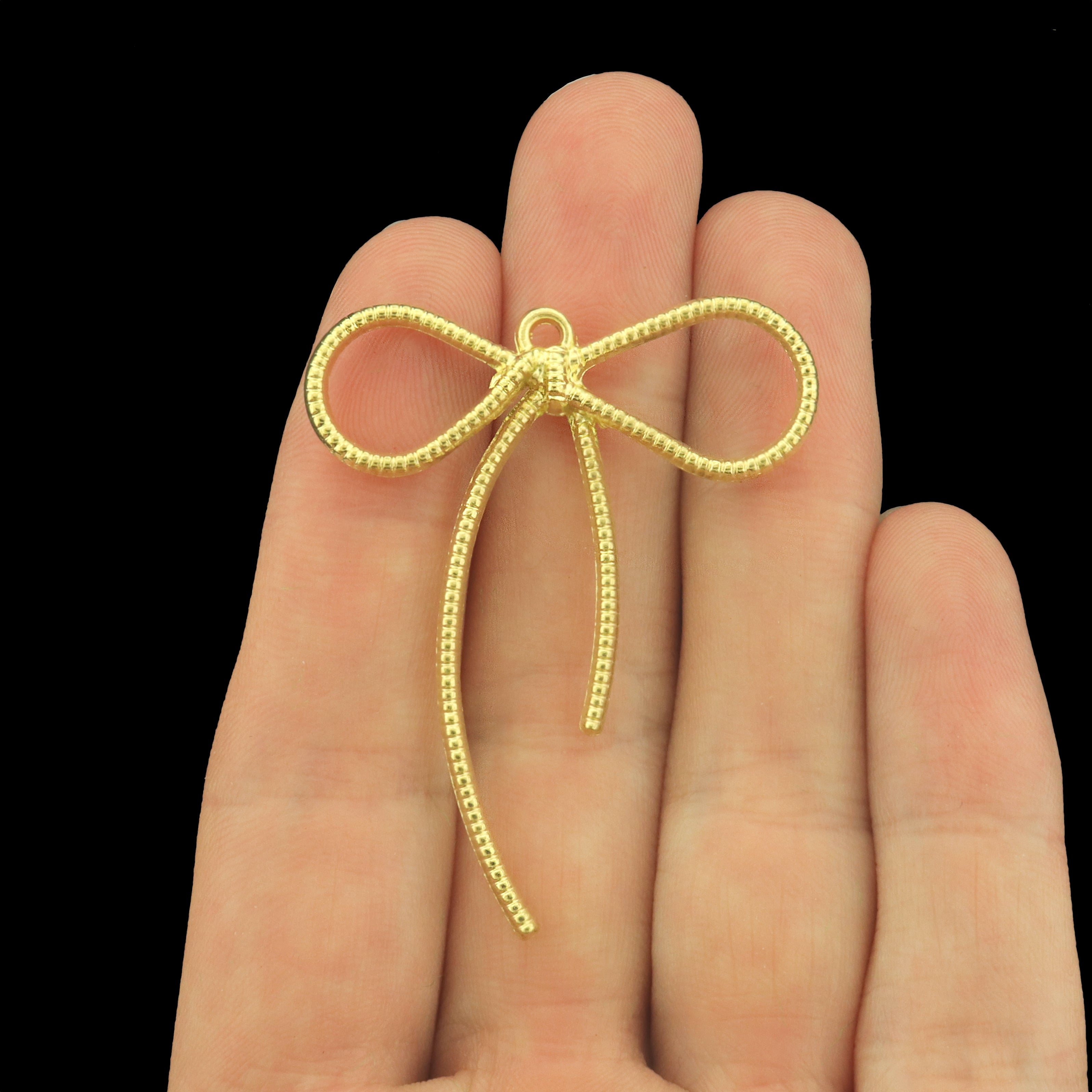 4 Bow Knot Pendant Charms - Choose Your Color!