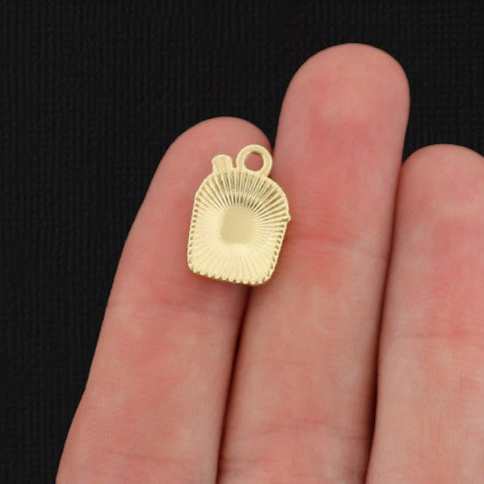 4 Bubble Tea Gold Tone Enamel Charms - E292