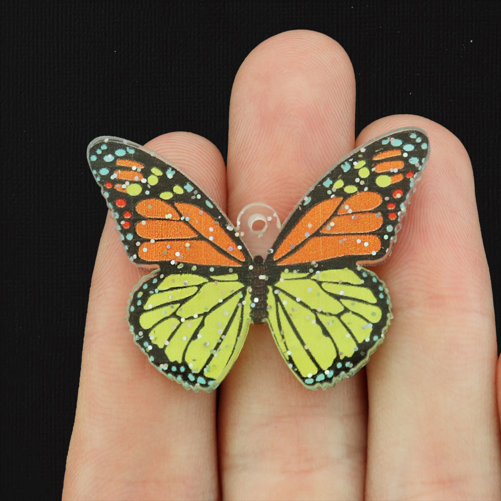 4 Butterfly Acrylic Charms - Choose Your Color