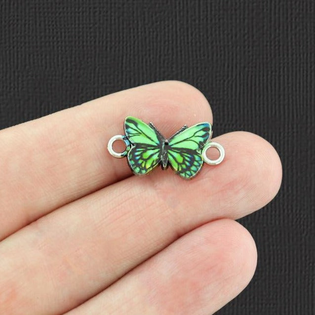 4 Butterfly Connector Enamel Charms - Choose Your Color!