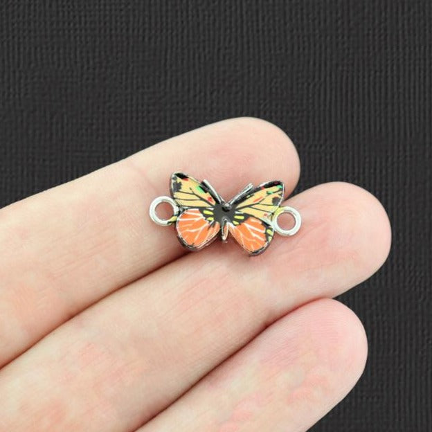 4 Butterfly Connector Enamel Charms - Choose Your Color!