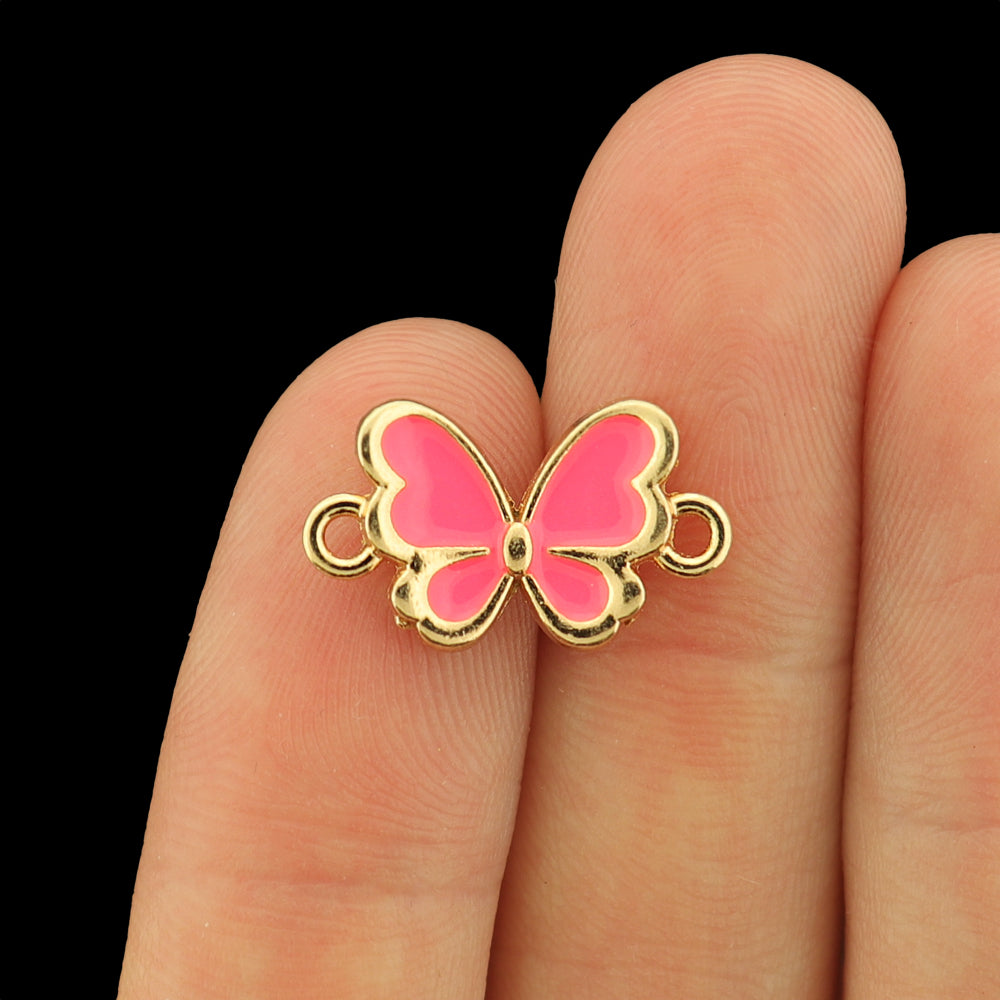 4 breloques chope de bière en émail doré - E897