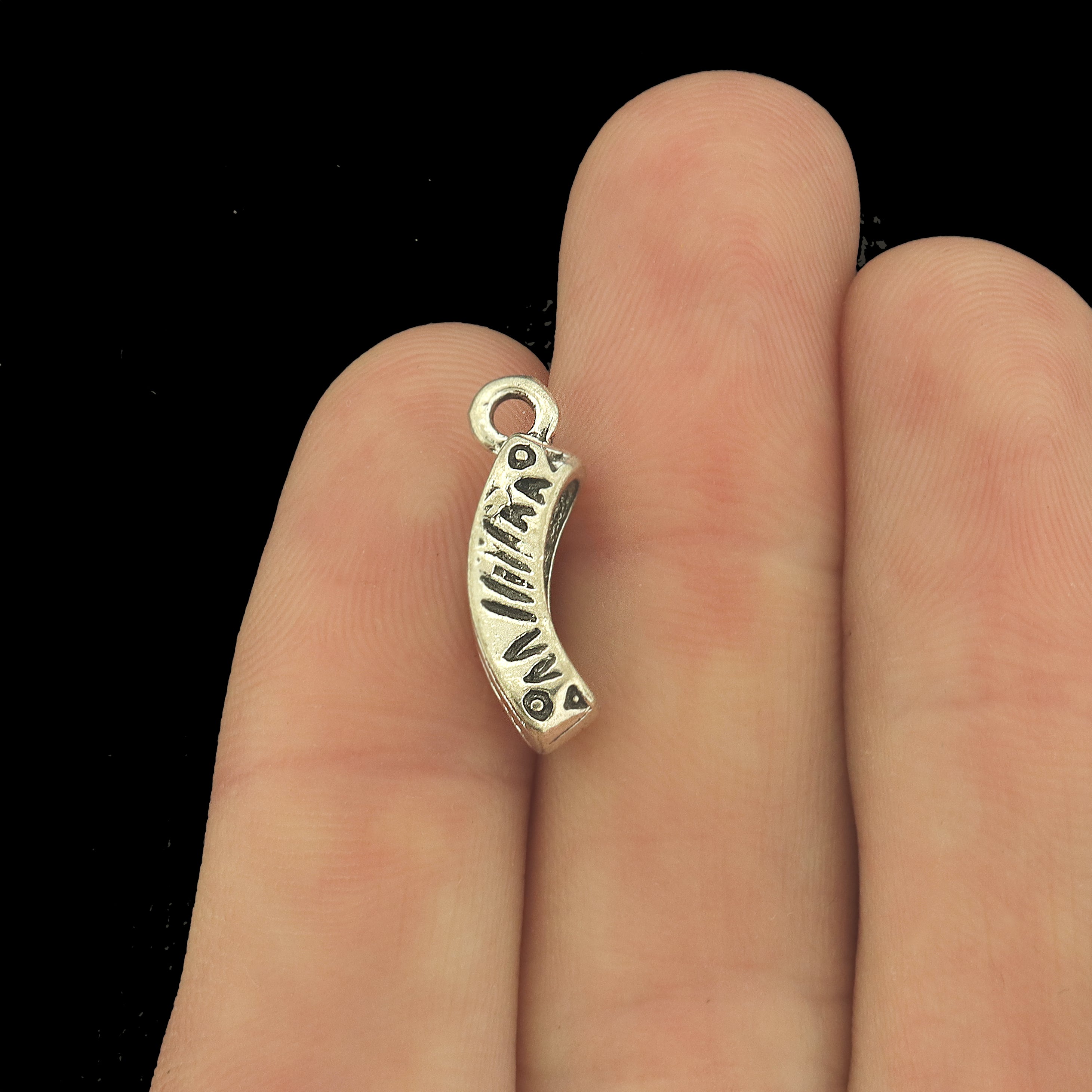 4 Canoe Antique Silver Tone Charms 3D - SC2997