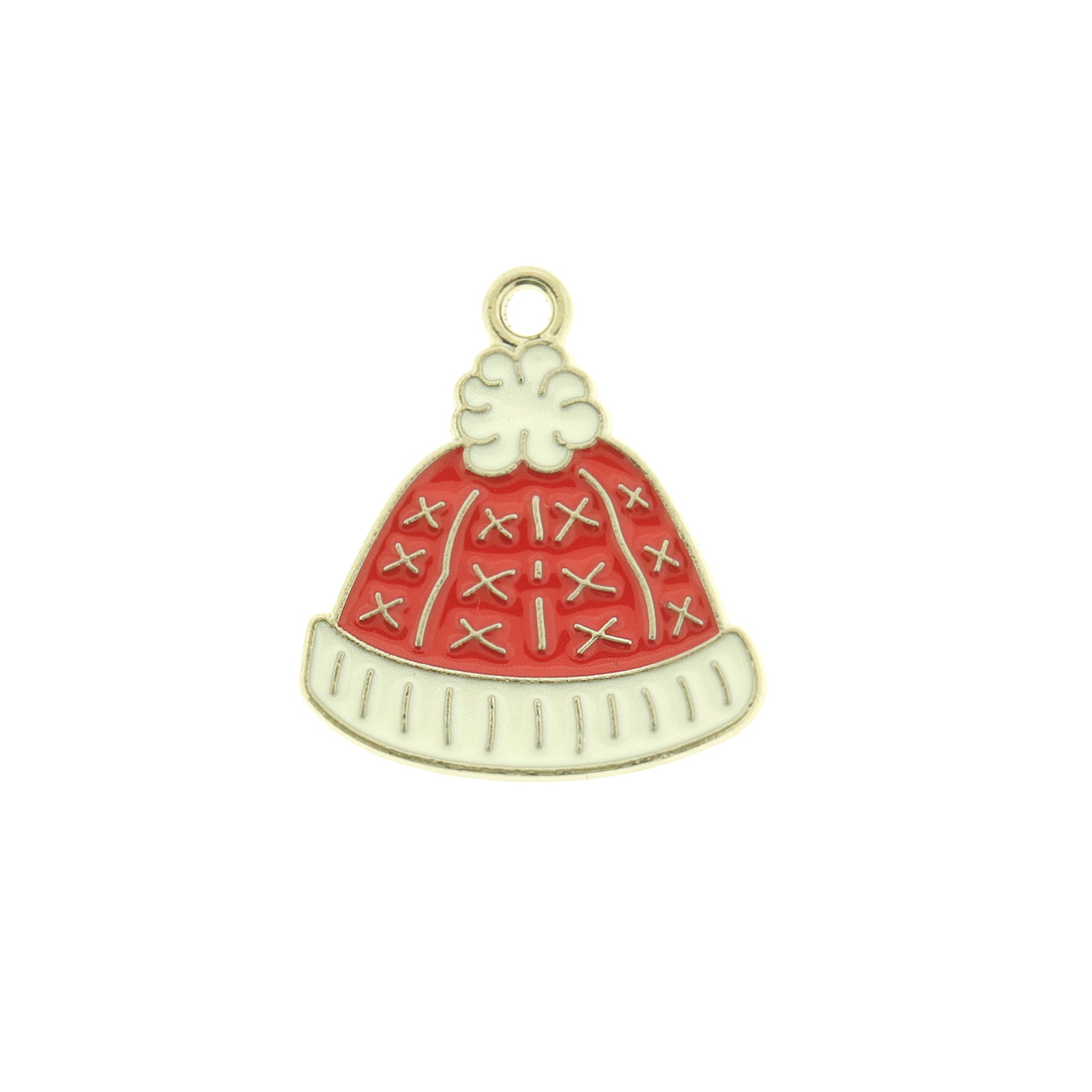 4 Christmas Enamel Hat Tuque Charms - E525