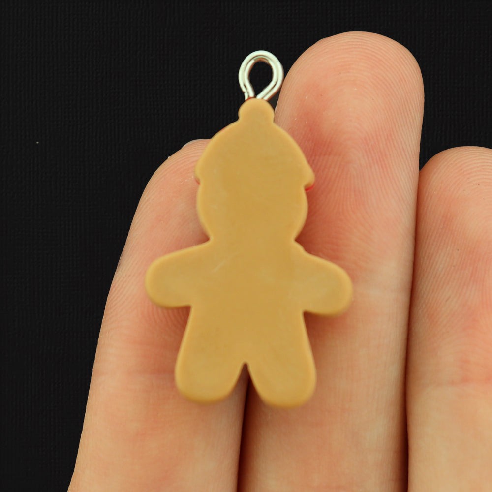 4 Christmas Gingerbread Resin Charms - K097
