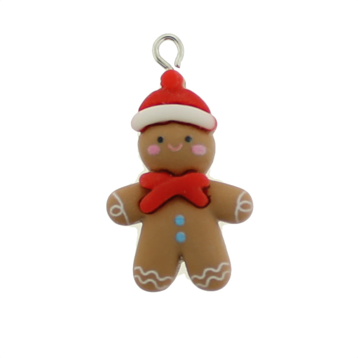 4 Christmas Gingerbread Resin Charms - K097