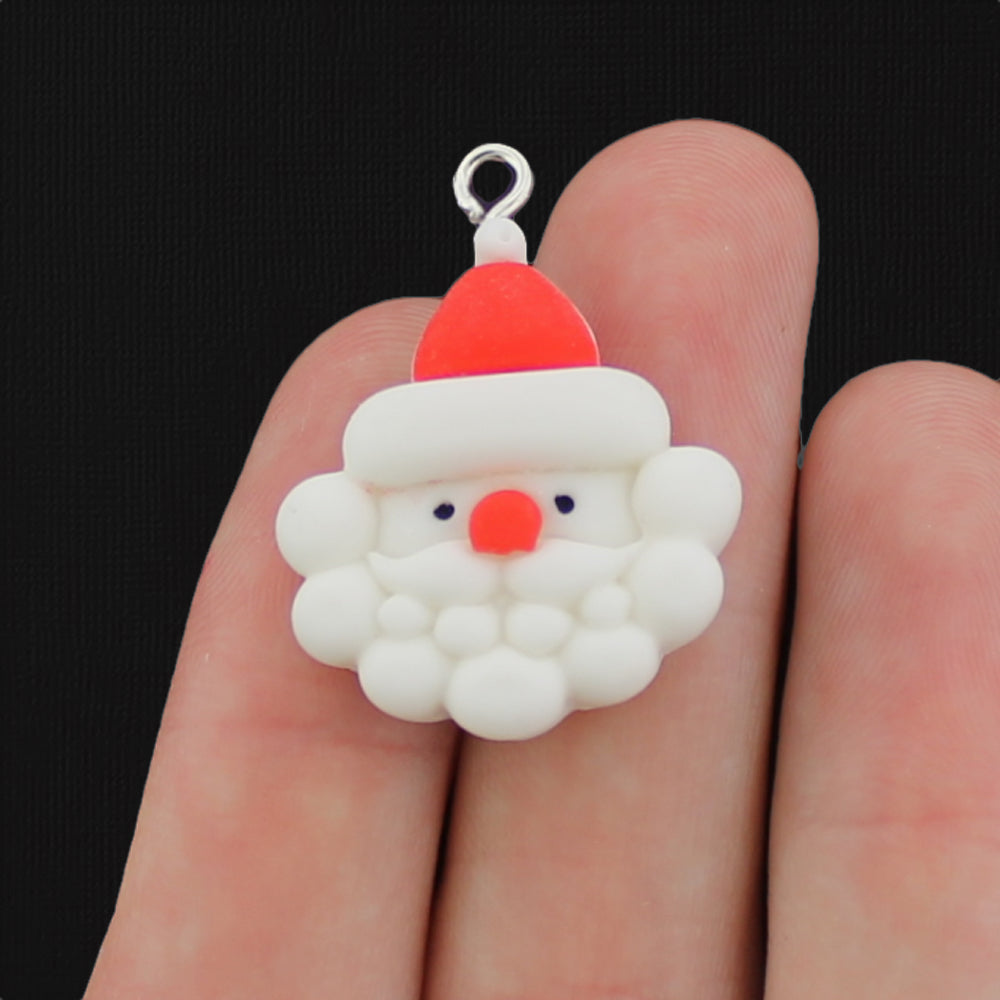 4 Christmas Santa Claus Resin Charms - K094