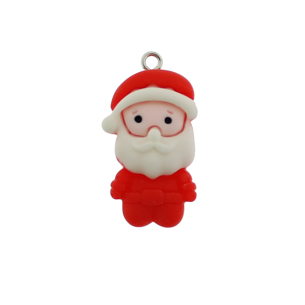 4 Christmas Santa Claus Resin Charms - K096
