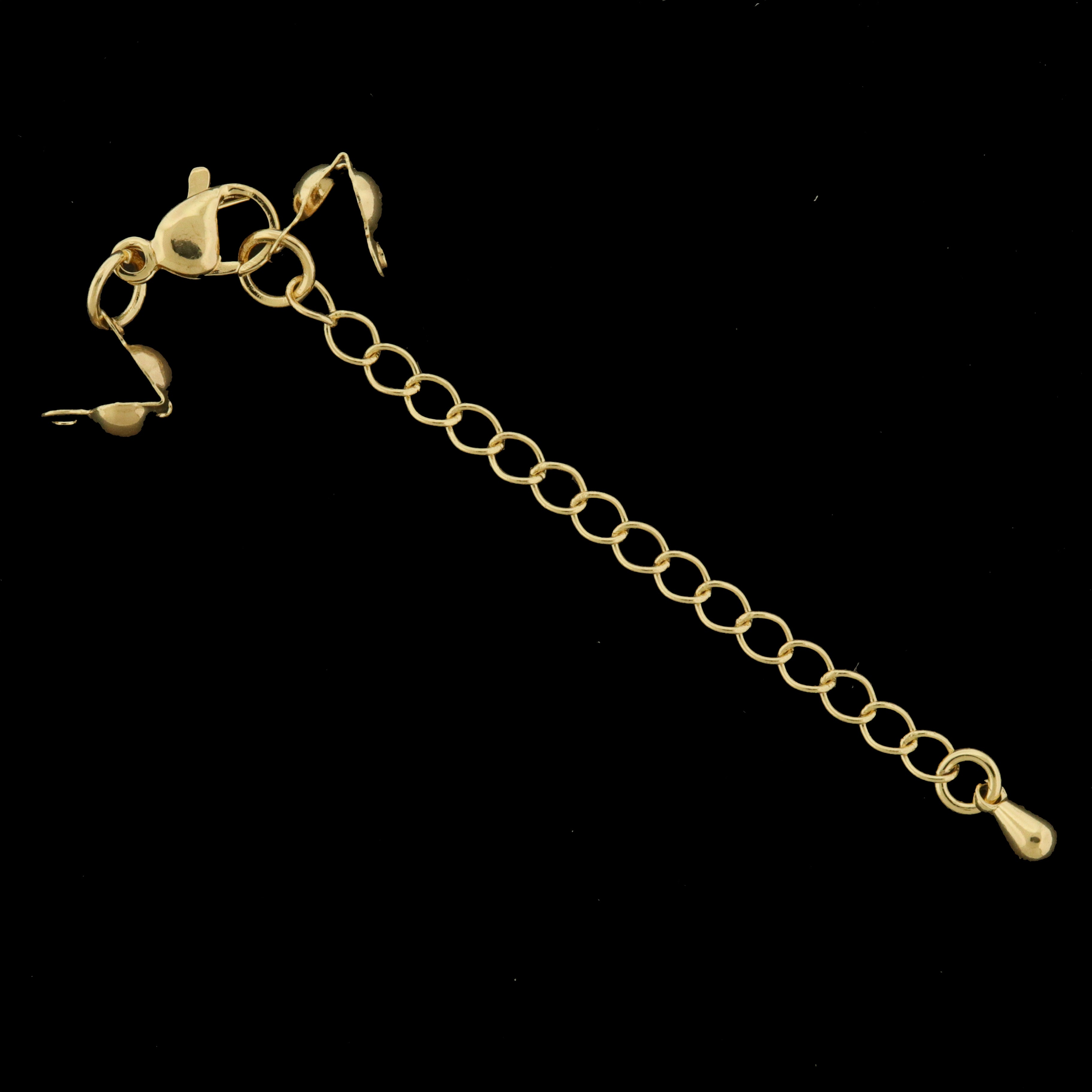 4 Extender Chain with Crimp Covers - 14k Gold Plated Brass - GLD1151