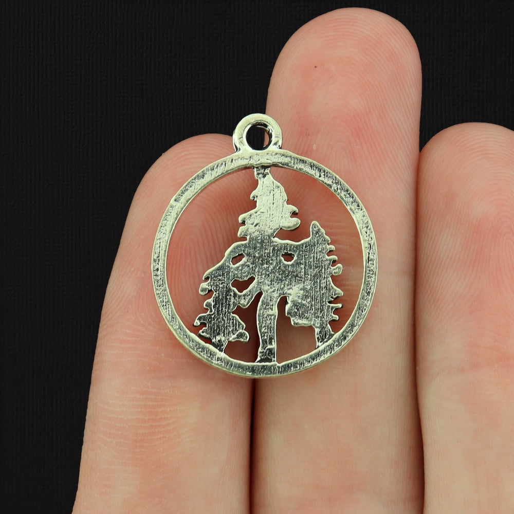 4 Forest Antique Silver Tone Charms - SC336