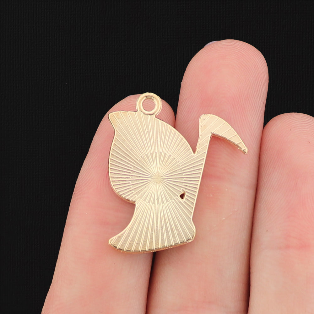 4 Grim Reaper Skeleton Gold Tone Enamel Charms - E011