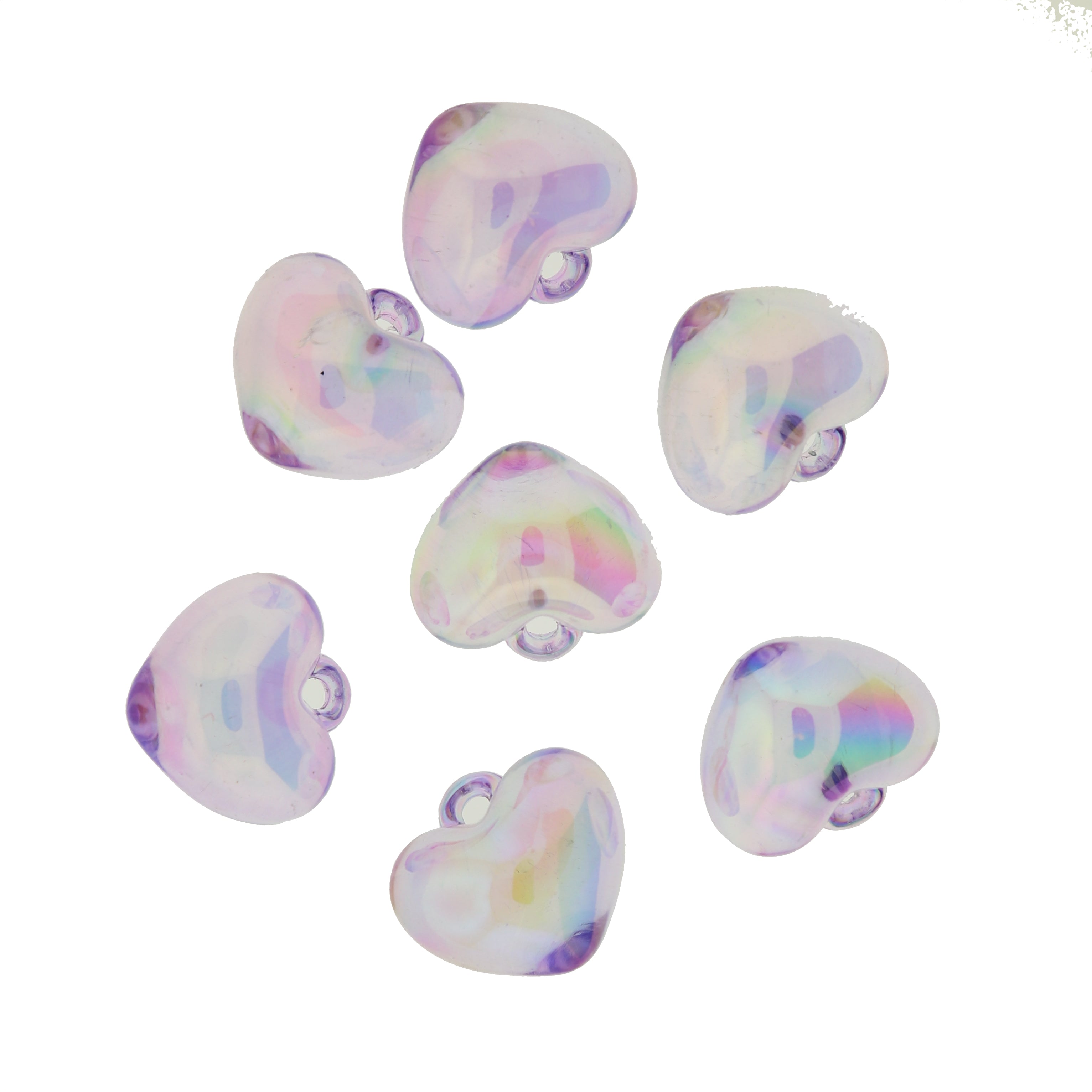 4 Heart Acrylic Charms 3D - Choose Your Color