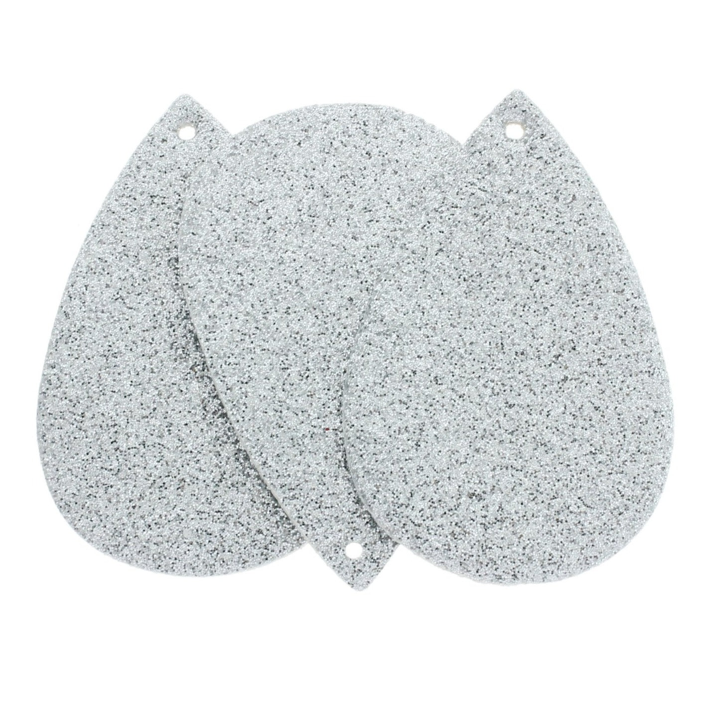 Pendentifs Larme Simili Cuir - Paillettes Fuchsia - 4 Pièces - LP233