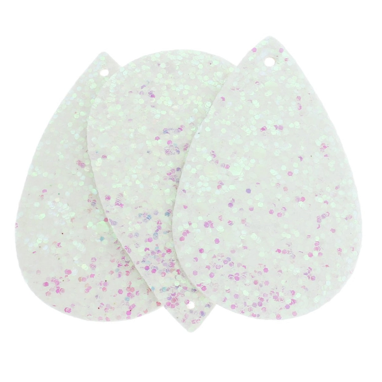 Pendentifs Larme Simili Cuir - Paillettes Fuchsia - 4 Pièces - LP233