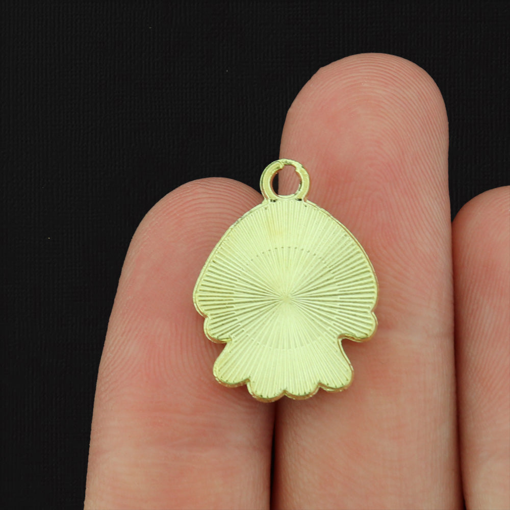 4 Jelly Fish Gold Tone Enamel Charms - E308