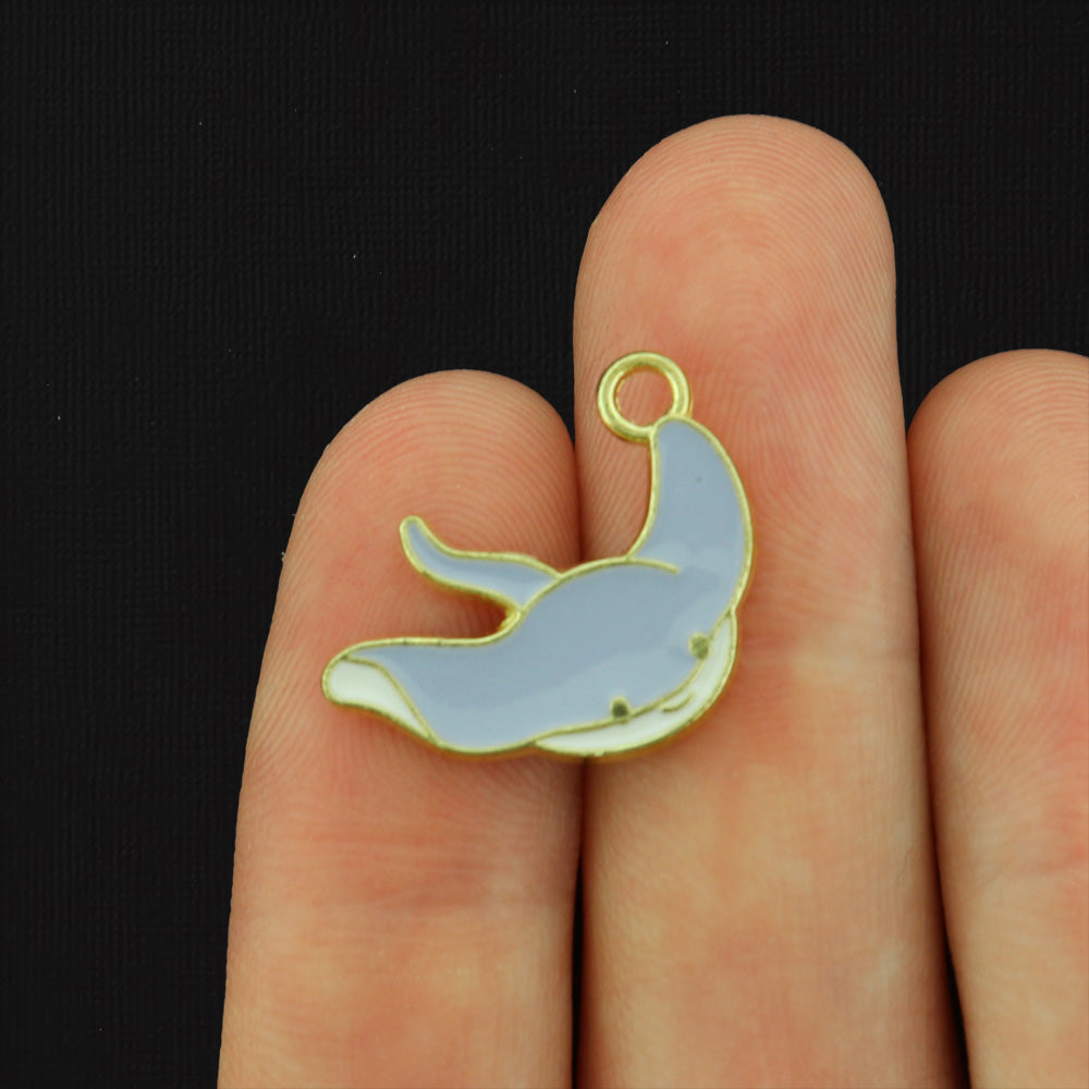 4 Manaray Gold Tone Enamel Charms - E306