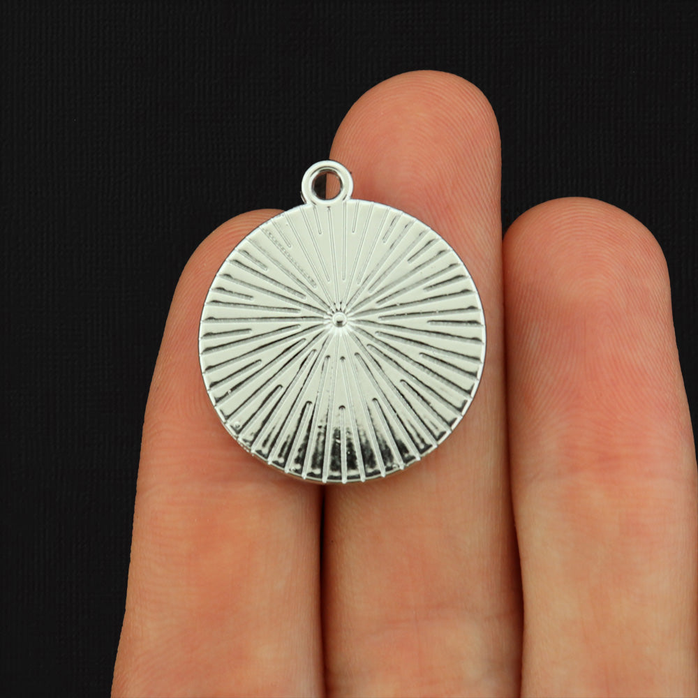 4 Mountain Range Silver Tone Enamel Charms - E366