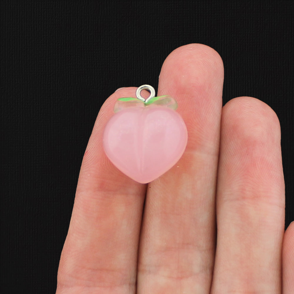 4 Peach Resin Charms - K227