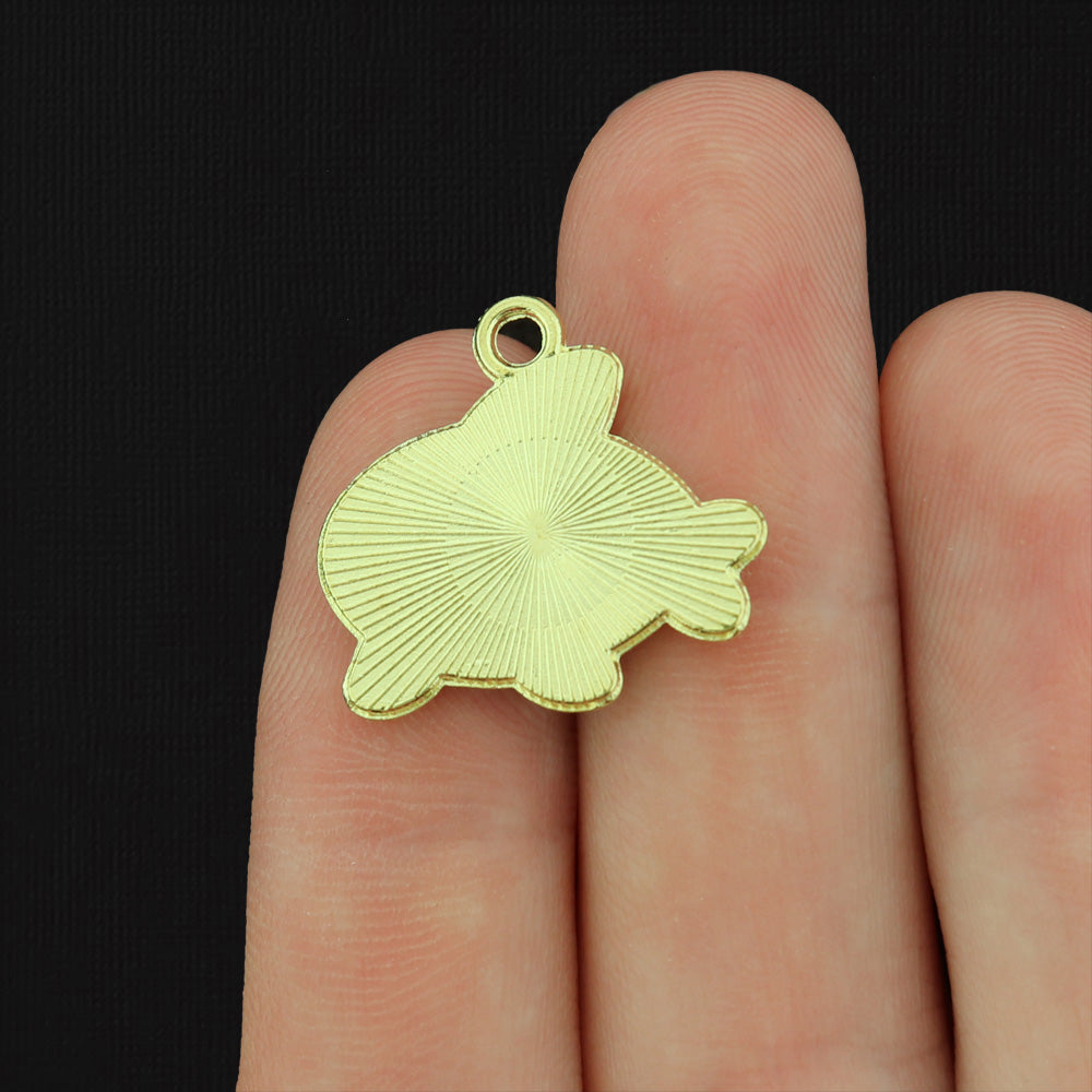 4 Shark Gold Tone Enamel Charms - E346