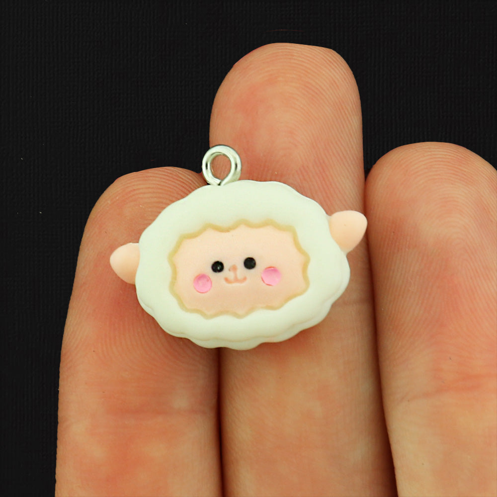 4 Sheep Resin Charms - K314