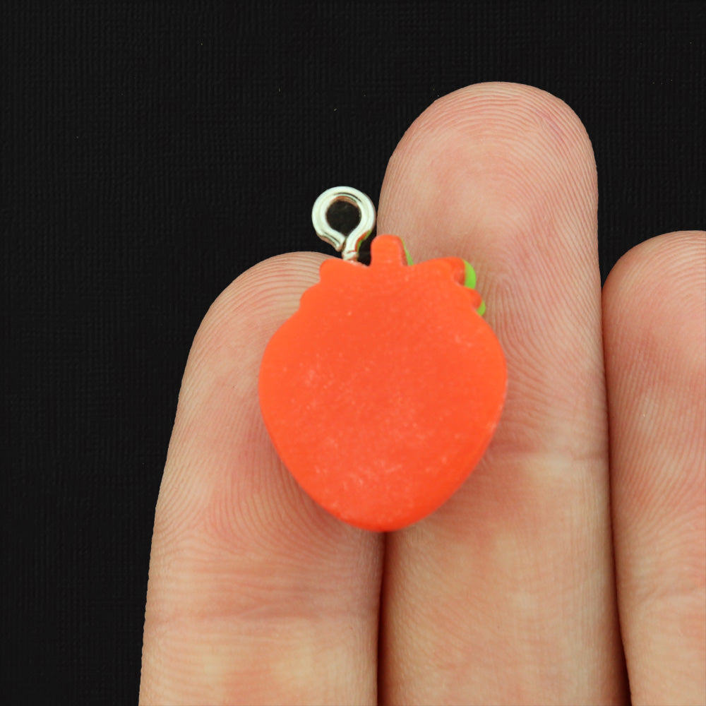 4 Strawberry Resin Charms - K267