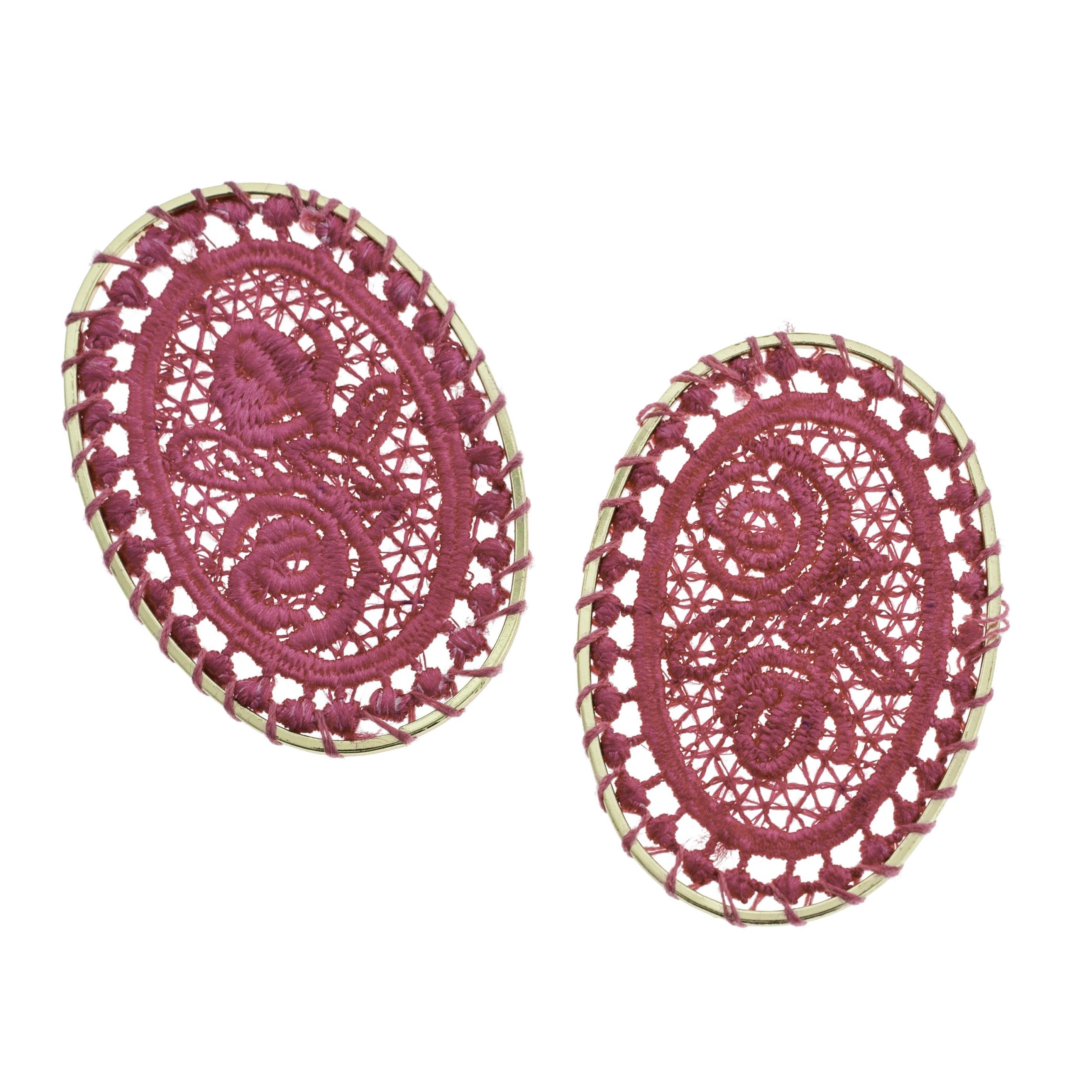 4 Woven Lace Gold Tone Pendants - Choose Your Color!