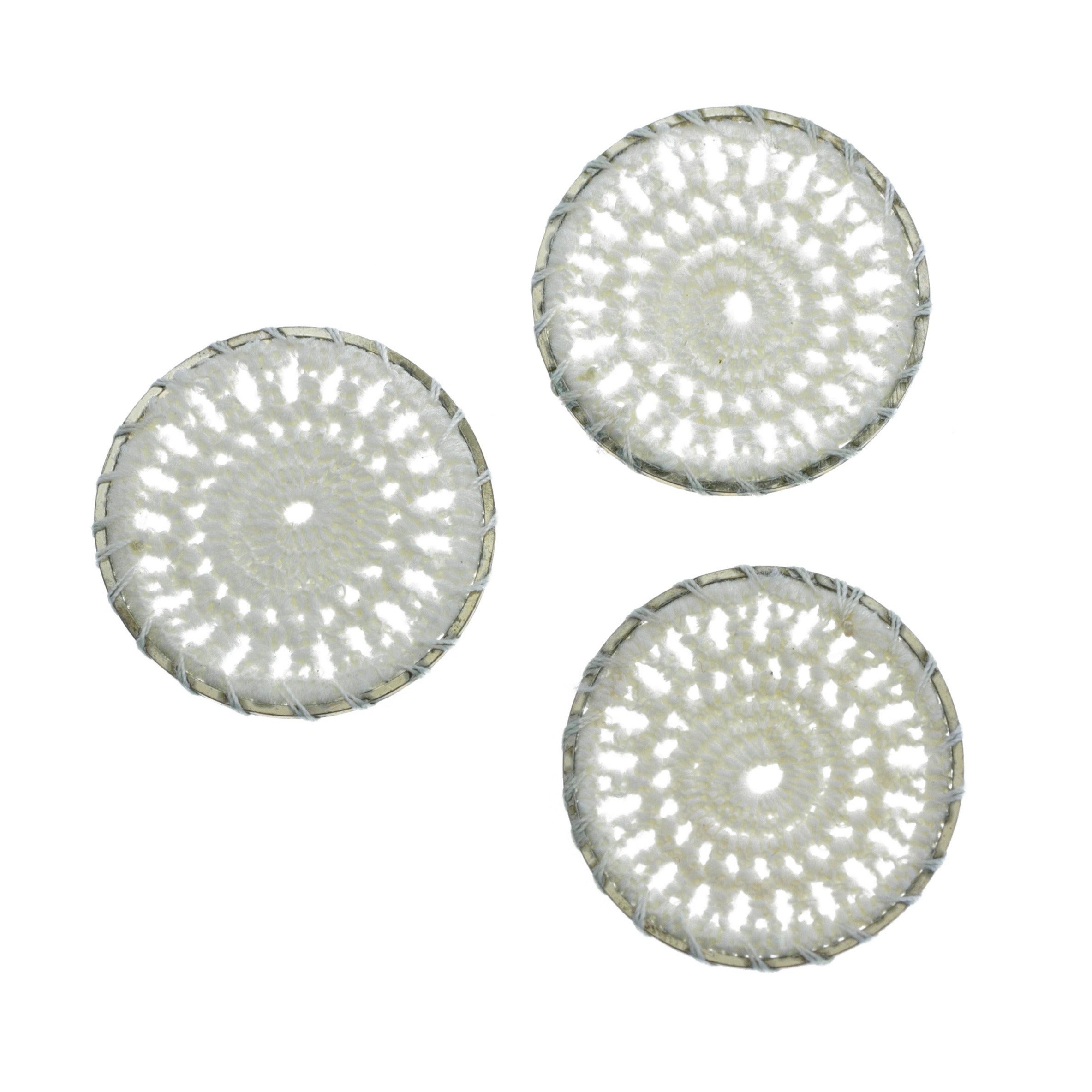 4 Woven Lace Gold Tone Pendants - Choose Your Color!