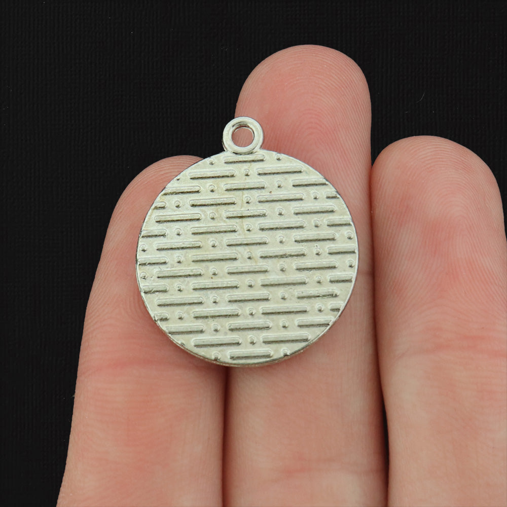 4 Yin Yang Cats Silver Tone Enamel Charms - E475