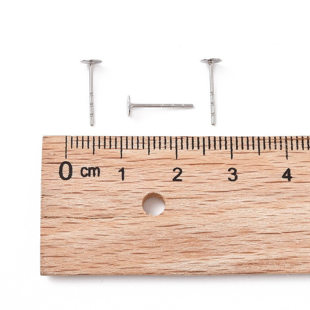 50 Surgical Stainless Round Earring Posts - Choose Your Size!