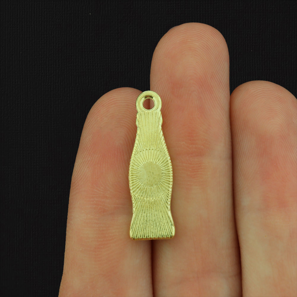 5 Cola Pop Gold Tone Enamel Charms - E271