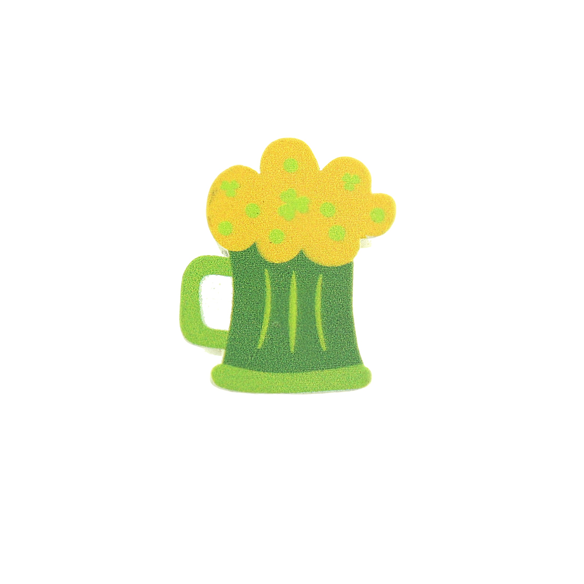 5 Green Beer Mug Beads - Wood Spacer Beads - Perfect for St Patrick's! - BD188