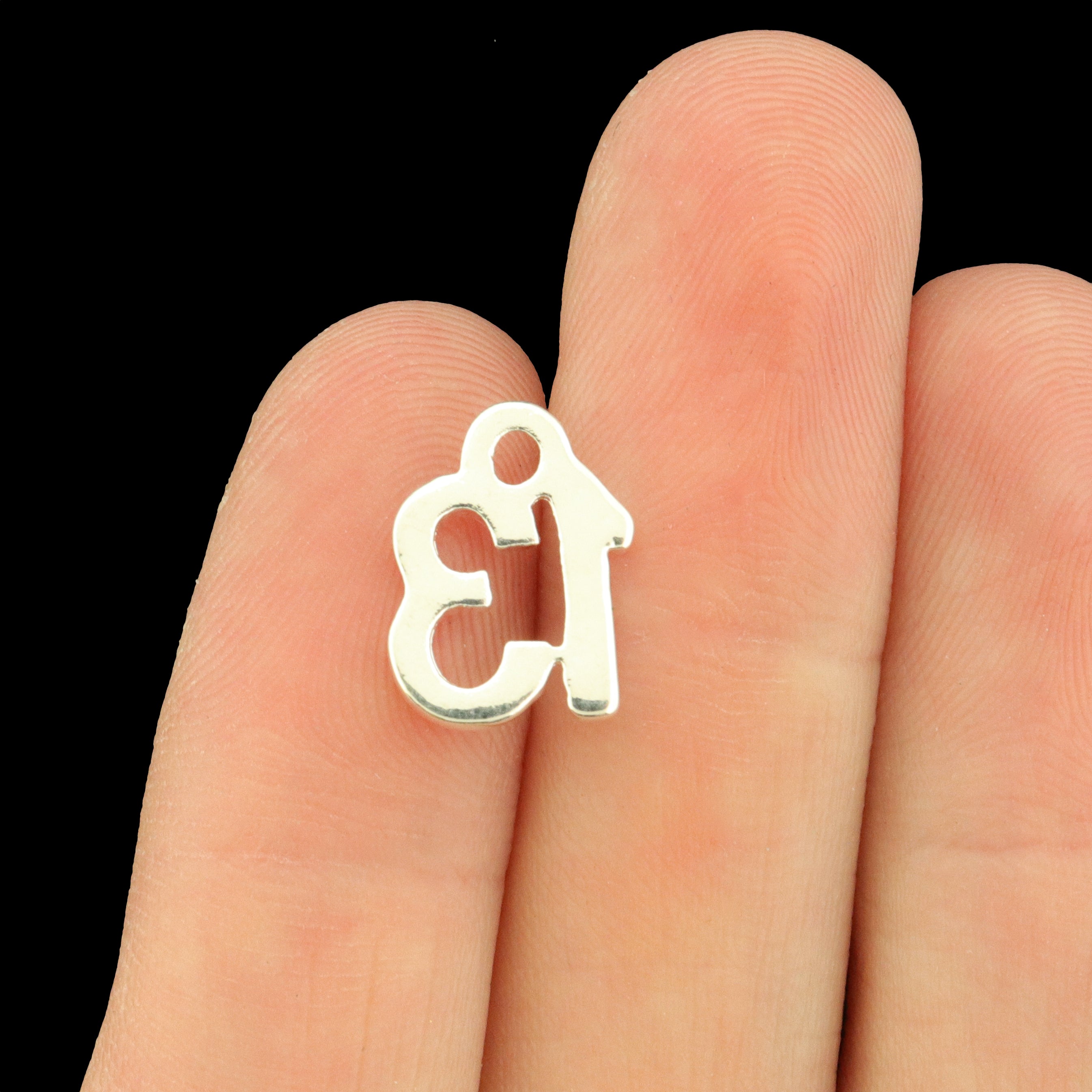 5 Number 13 Antique Silver Tone Charms - SC6079