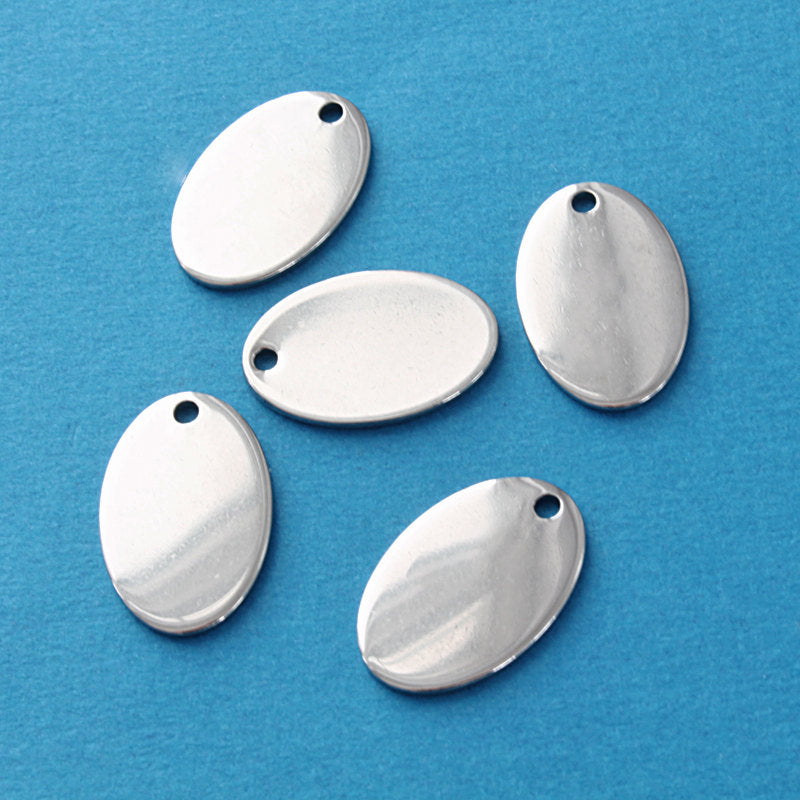 5 Stainless Steel Oval Stamping Blanks - Choose Your Size!