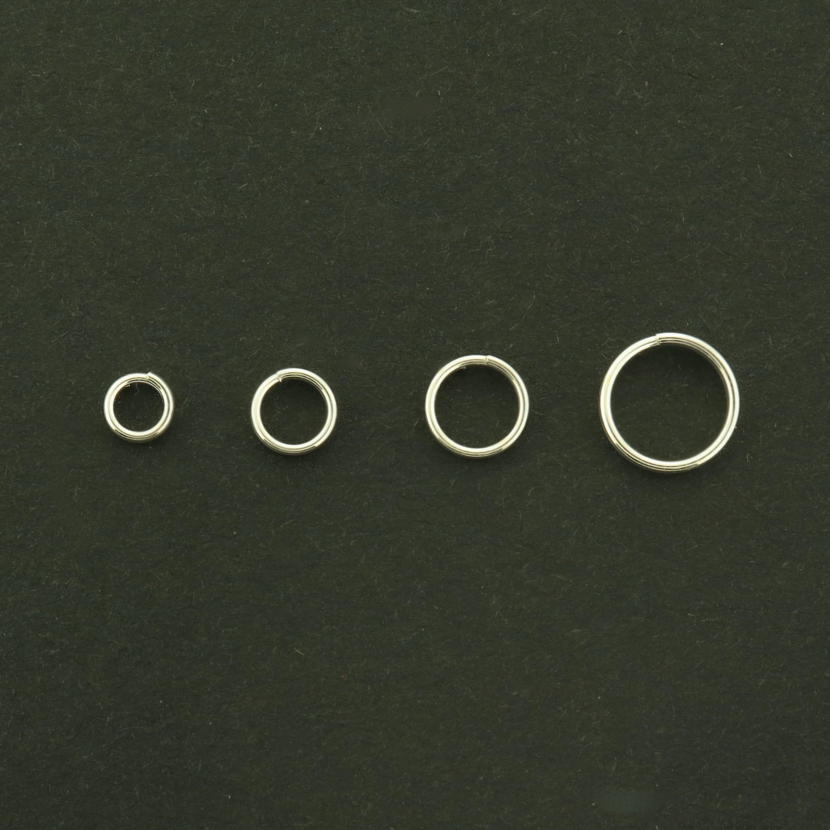 5 anneaux brisés en argent sterling – Choisissez votre taille – Double couche super robuste !