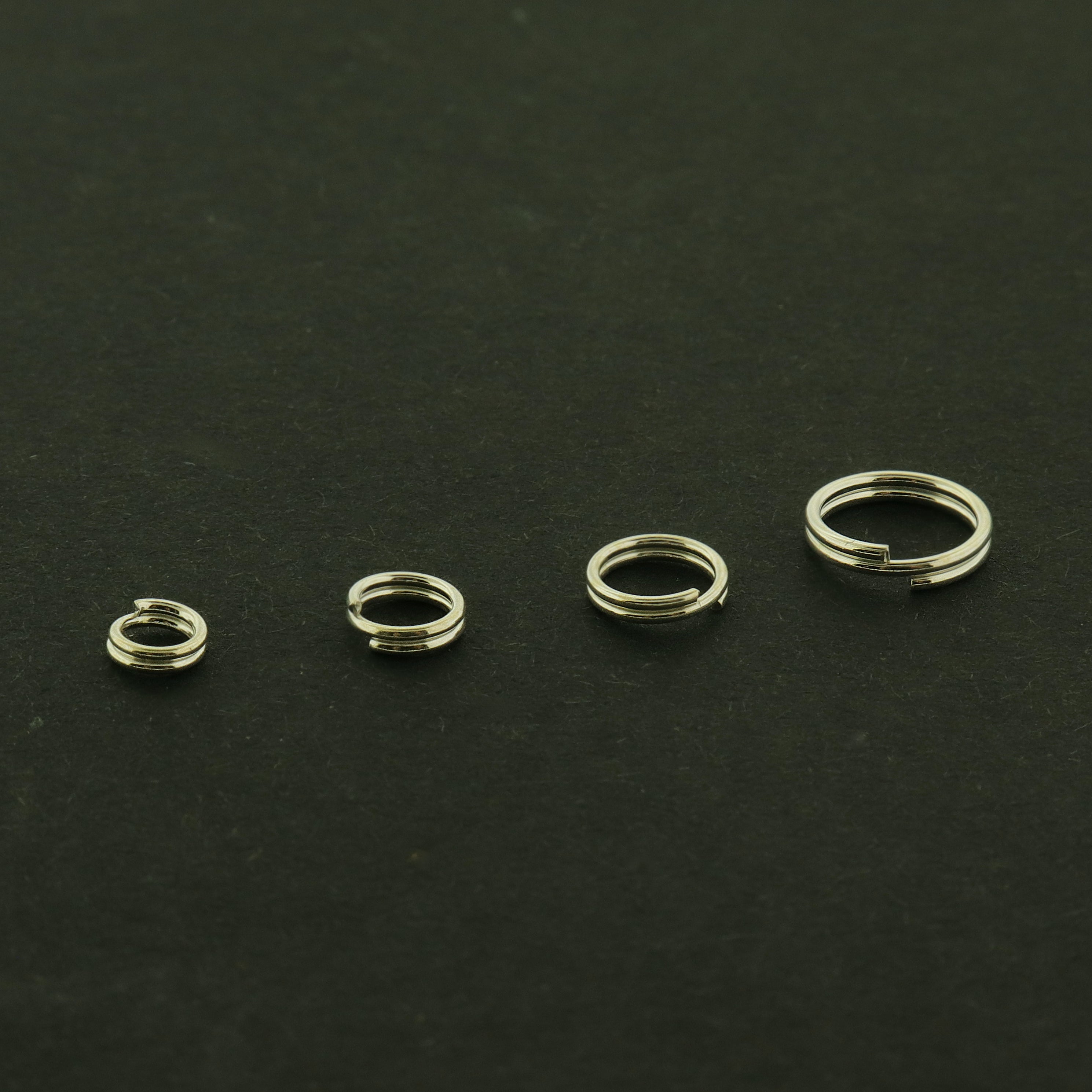 5 Sterling Silver Split Rings - Choose Your Size - Double Layer Overlap Super Sturdy!