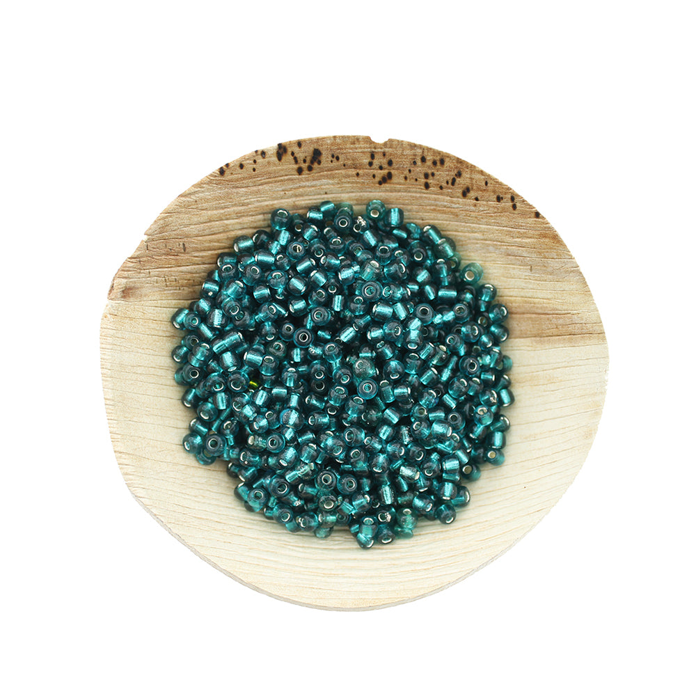 Perles de verre rocailles 6/0 4mm - Marron de Sienne doublé d'argent - 50g 496 Perles - BD1288