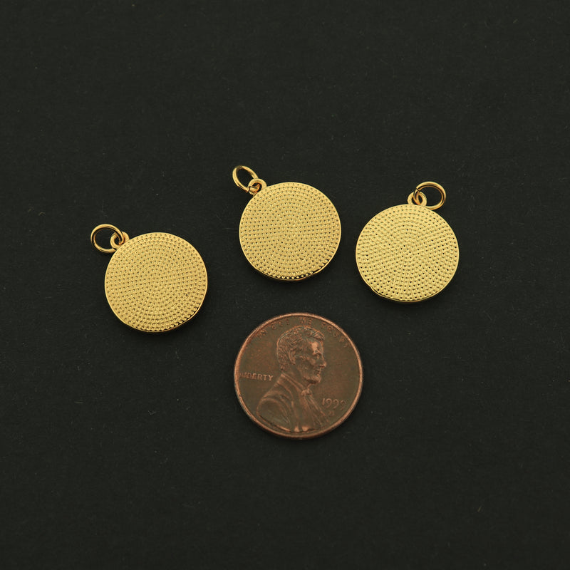 18k Gold Yin Yang Charm - Enamel Pendant - 18k Gold Plated - Choose Your Color