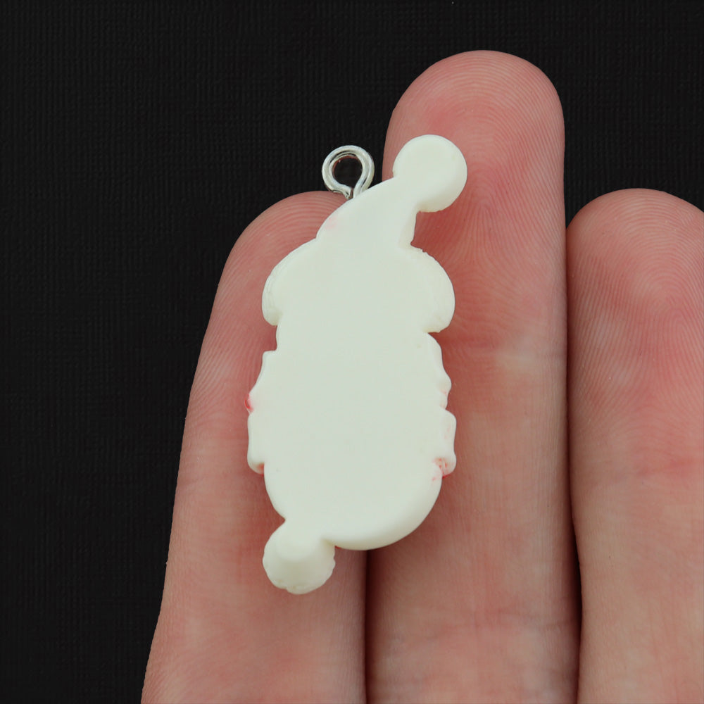 6 Christmas Snowman Resin Charms - K105