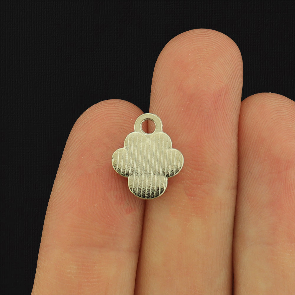 6 Dog Paw Silver Tone Enamel Charms - Choose Your Color