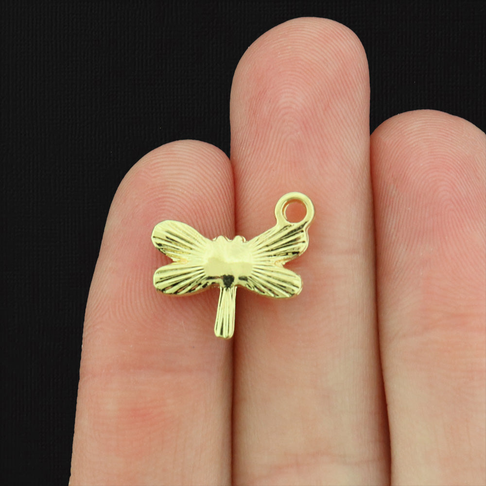 6 Dragonfly Gold Tone Charms - Choose Your Color