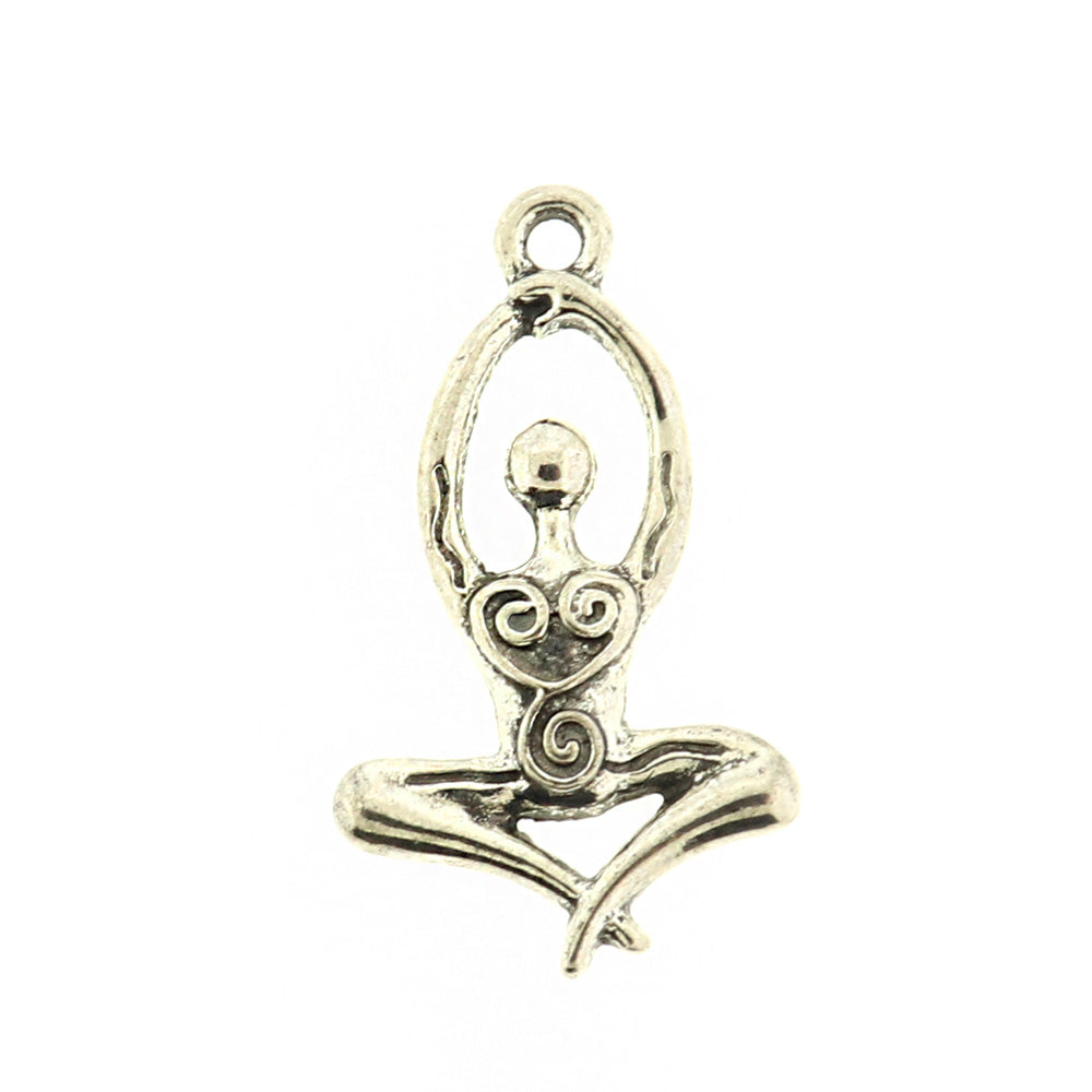 6 Goddess of Fertility Antique Silver Tone Charms - SC814